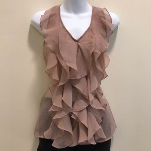 NY&Co Sheet Ruffle Front Blouse